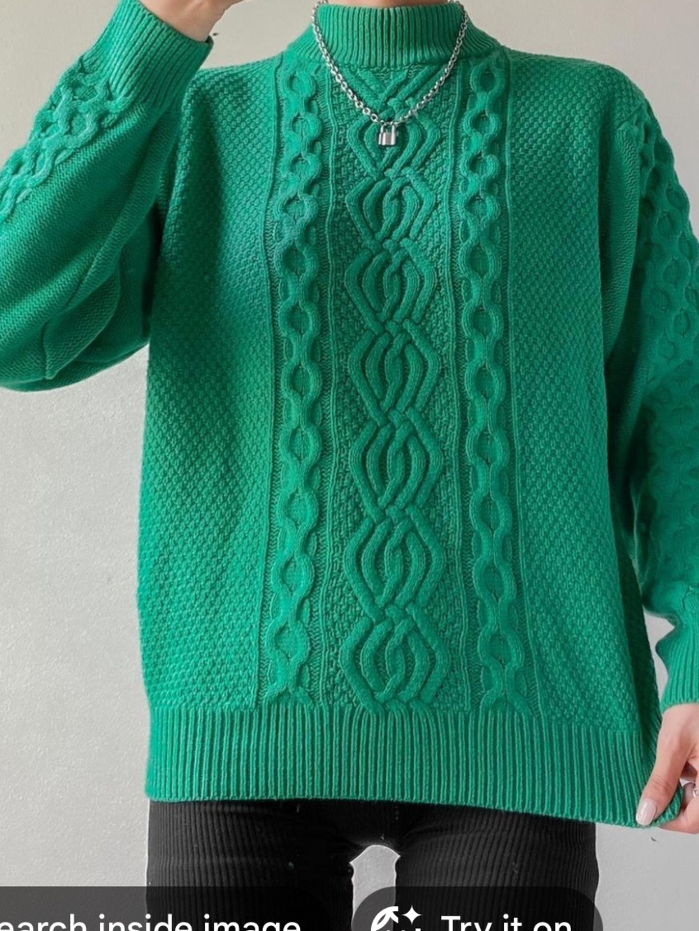 Urban Outfitters Emerald Green Cable Turtleneck Sweater